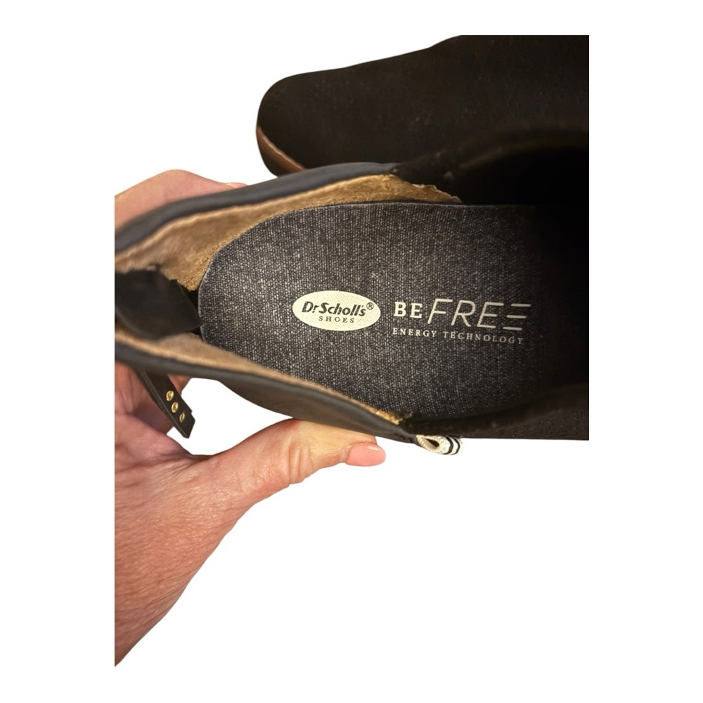 Dr Scholl's Ankle Bootie Womens Sz 9M Dress Workwear Comfort Wedge Slip On Black - Picture 8 of 9
